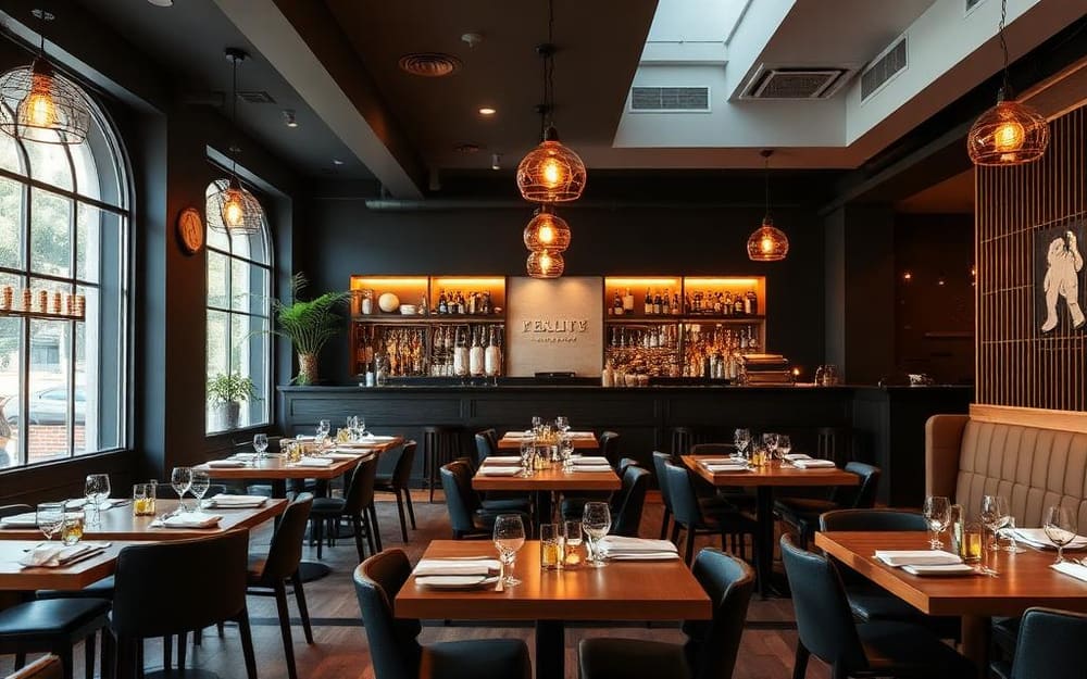 Restaurants & QSR business interior with a staffed checkout counter taking card payments