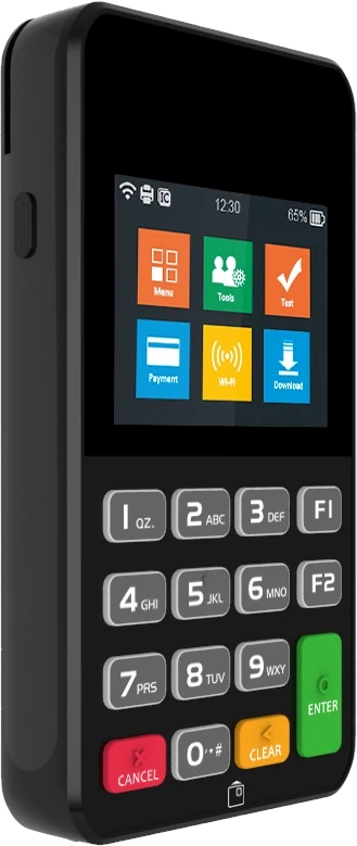 PAX D195 handheld payment terminal shown from the front
