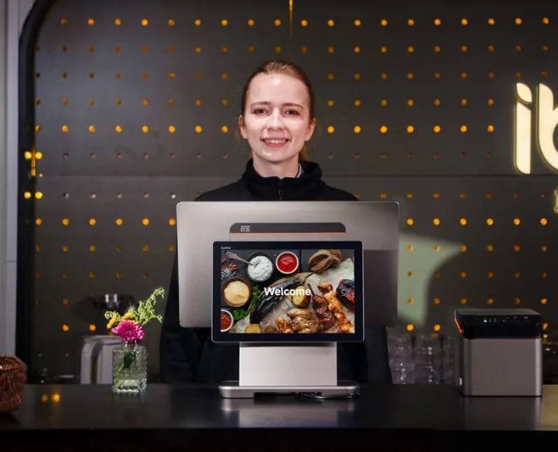 SUNMI D3 PRO countertop POS station shown from the front