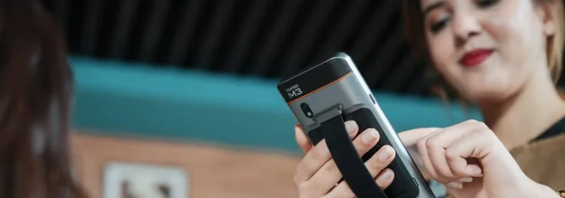 SUNMI M3 handheld payment terminal shown from the front