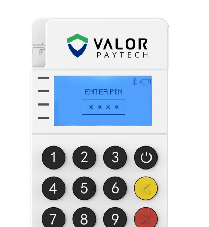 Valor RCKT terminal shown from the front, sold and supported by BSV Solution