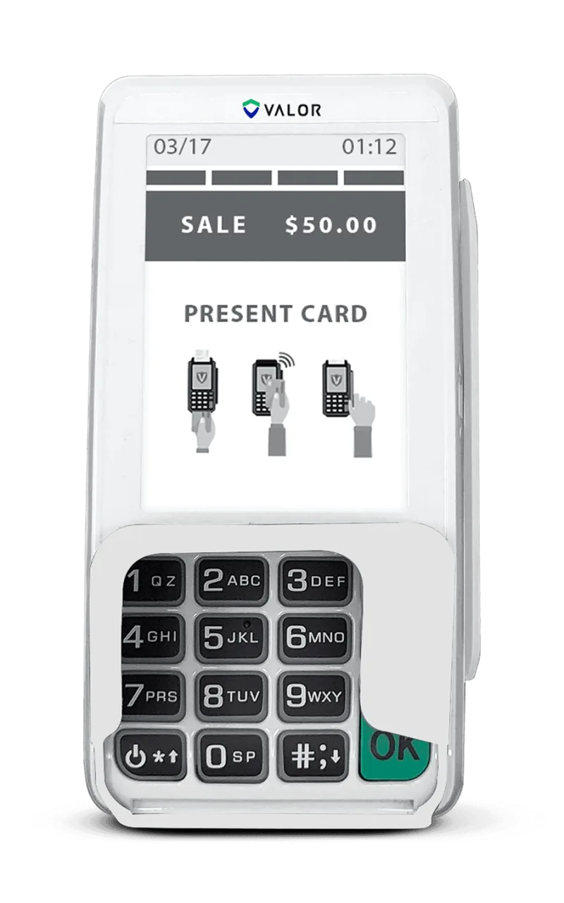 Valor VL300 pin pad hardware shown from the front
